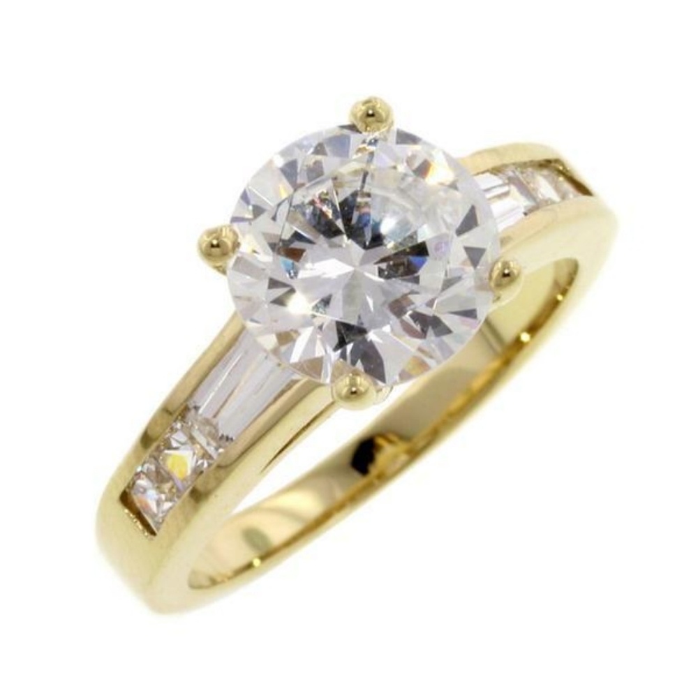 925 Gold Round Cut Ring